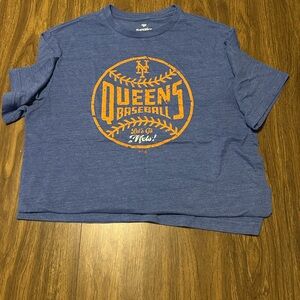 Fanatics Blue and Orange Queens Baseball Tee